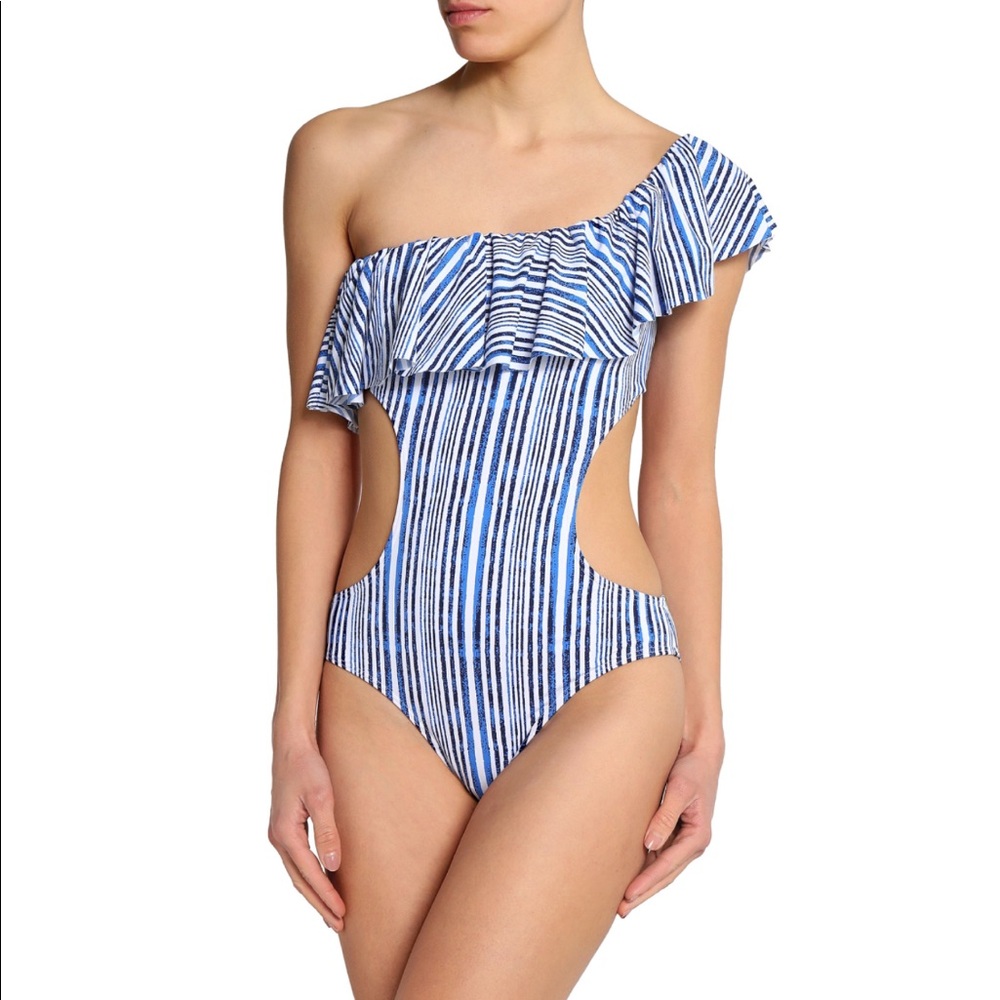 Tart Collection Enzo One-Shoulder Striped Swimsuit